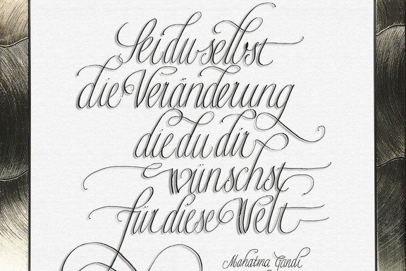Kalligraphie Anglaise Gandi Spruch, Kalligrafie