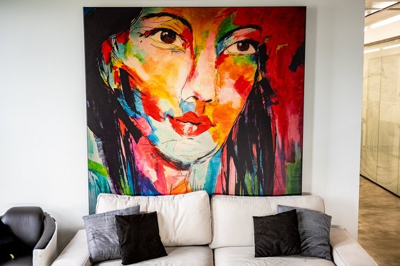 Spannrahmen Pausenraum, farbig, dekorativ Spannrahmen Pausenraum