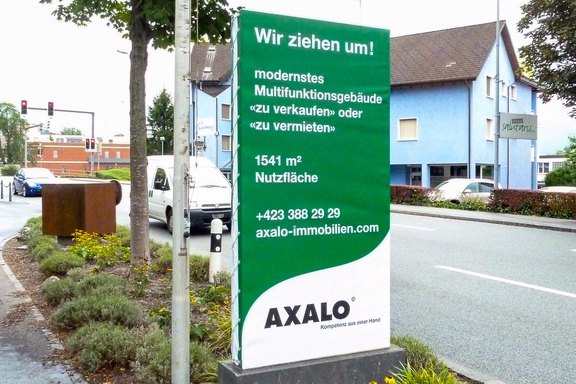 Axalo - PVC-Banner Überstülper Blachen, Werbung, Infos, Langfristig, langlebig