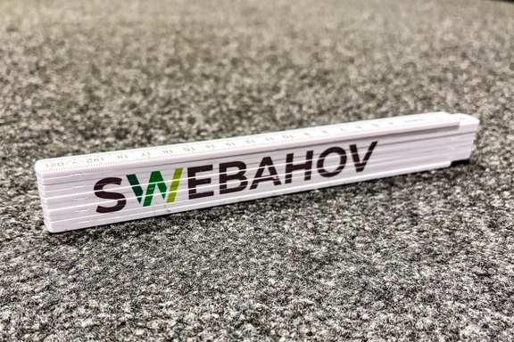 Swebahov - bedruckte Klappmeter Klappmeter, Werbeartikel, Werbung,