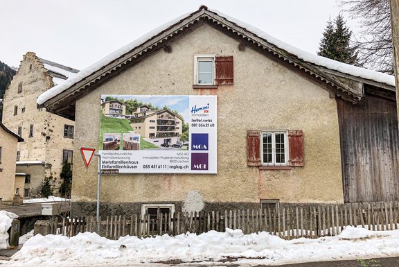 Baureklame EFH Malix Baureklame, Druckwerbung, Bautafeln, Neubauausschreiben, Baustellenwerbung