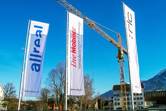 Allreal - Werbefahnen Fahnen, Stoff, vernäht, bedruckt