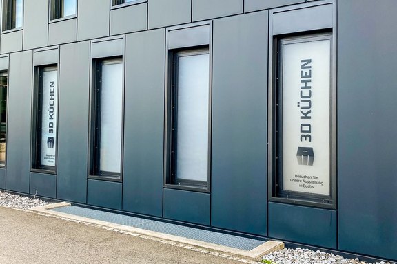 3D Küchen - Sichtschutzfolie bedruckt bedruckt, Druck, UV-Direktdruck, Sichtschutz