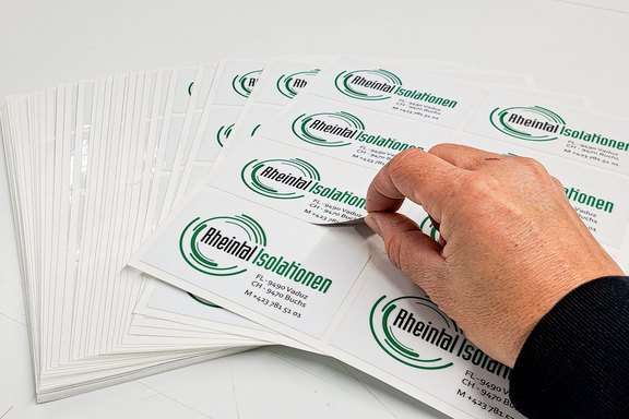 Rheintal Isolationen - Logokleber Kleber, auf Bogen, Eckig, UF-Druck