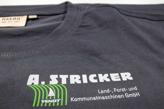 A.Stricker - Werbung auf einem T-Shirt Werbung, Drucke, digitaldruck, Trasfer
