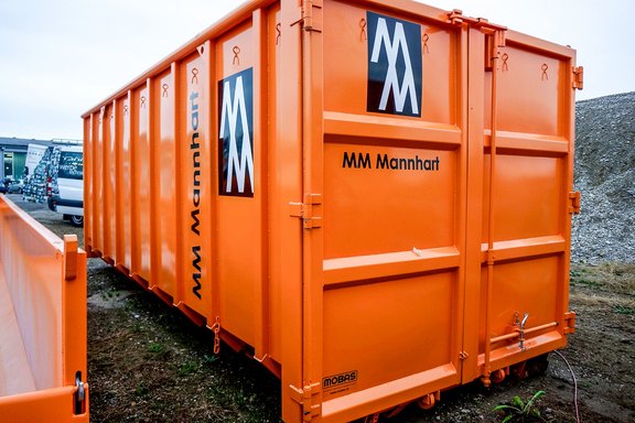 MM Mannhart - Muldenbeschriftung Mulden, Baustelle, Werbung, Kleber