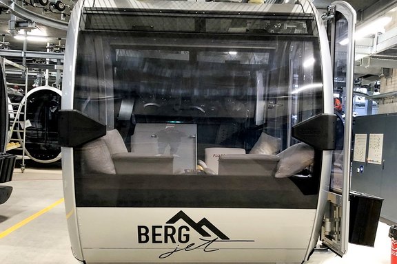 Bergjet - Gondelbeschriftung Gondelbahn, Werbung, Folie, kleben