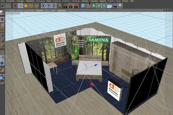 Gestaltung Messestand im Cinema 4D Digital, Gestaltung, Visual, Cinema