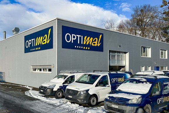 Optimal Malergeschäft, Grabs Fassadentafel, aus 6 Teilen, Folien konturschnitt