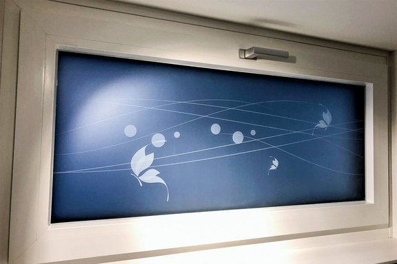 Design Fensterbeschichtung bedrukt, Folie, Fensterbeschichtung