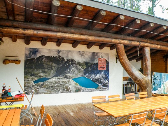 Pizol Bahnen - Wandbild im Aussenbereich Wandbild, Aussenbereich, Plattendruck, Folie, Druck