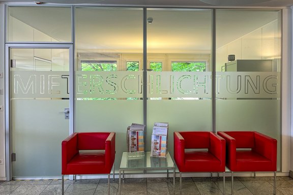 Stadt Buchs - geschnittener Sichtschutz geschnittener Sichtschutz, Ätzeffektfolie