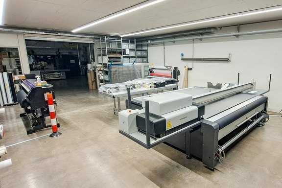Druckraum, SwissQprint, Impala, Plotter, Suma, Folienlager, Mimaki Druckraum