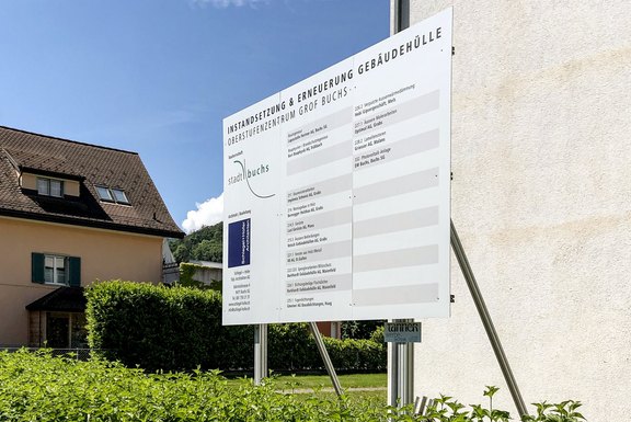 Schlegel und Hofer Bauwerbung, Buchs Baureklame, Druckwerbung, Bautafeln, Neubauausschreiben, Baustellenwerbung