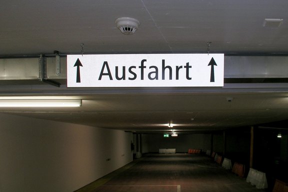 Reflektor Schild «Ausfahrt» Reflektor, Licht, reflektierend, Hinweis, Tafel
