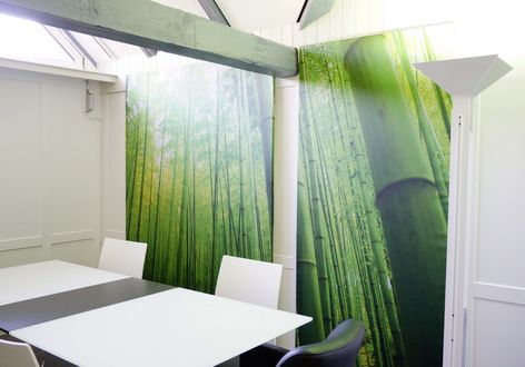 Wandbild Holzrahmen Büro Sitzungszimmer - Dekor Deco Bambus