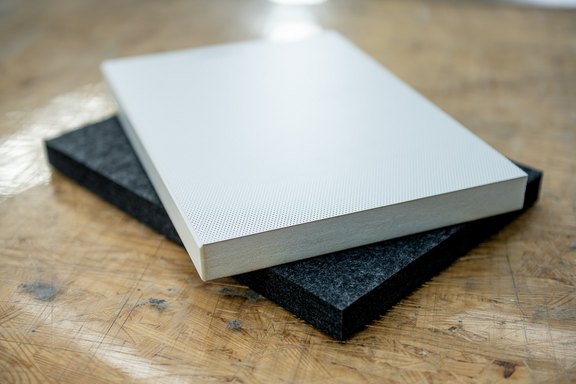 Akustikpanels - Materialmuster, schwarz, weiss Materialmuster