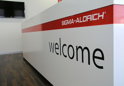 Sigma Aldrich - Schrift negativ ausgenommen