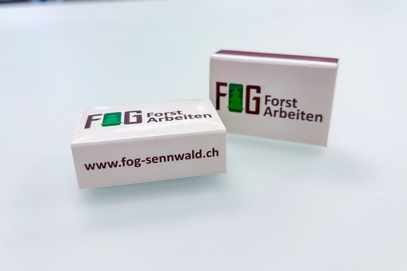 FOG - Zündholzschachteln mit Logo Werbung, Print, Give Away's, Druck, personalisiert