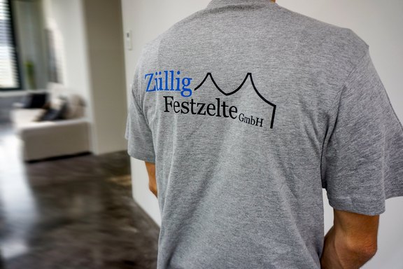 Züllig Festzelte - Shirts bedruckt Rücken, Druck, Grossformat, Sublimation