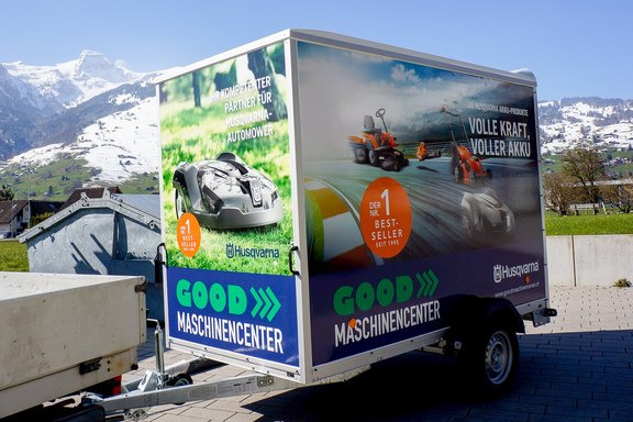 Good Maschinencenter - Anhängerbeschriftung Anhänger, Folierung, bedruckt, Digitaldruck
