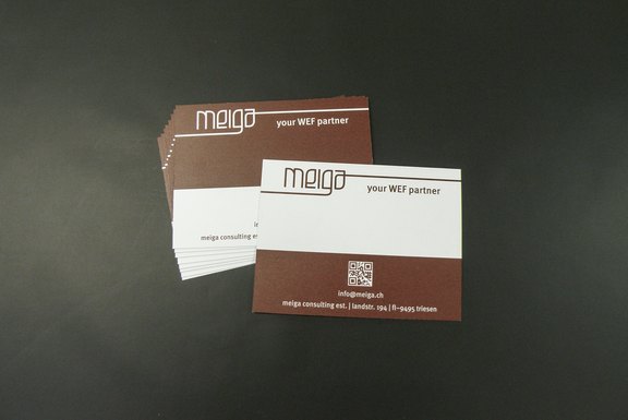 Meiga - Informationskarten Karten, Flyer, beidseitiger Druck