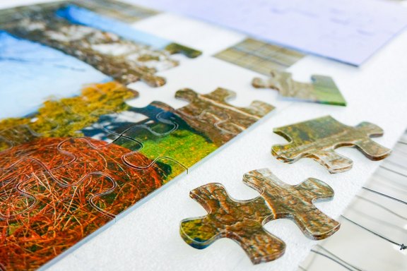 Lukashaus - bedrucktes Puzzle Puzzle, personalisiert, Werbung, Geschenke