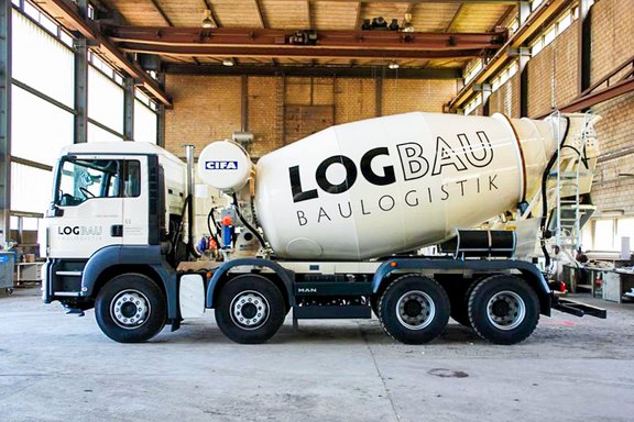 Log Bau - LKW Werbung Baustellen, Lastwagen, LKW, Beschritfung