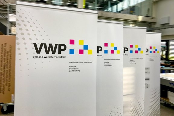 VWP - Messe Aufsteller Roll-UP, Messewerbung, Werbung, Aufsteller