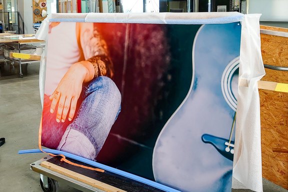 Wandbild nach dem Druck Wandbild, Design, Gestaltung, Grafiken, Print, Druck