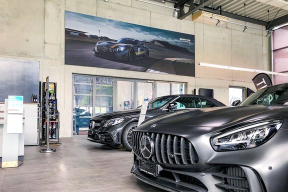 Garage Gut - Wandbild im Grossformat Wandbild, Garage, Auto, Direktdruck